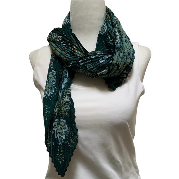 J. Jill Accessories - J. Jill Pleated Mixed-Paisley Square Scarf